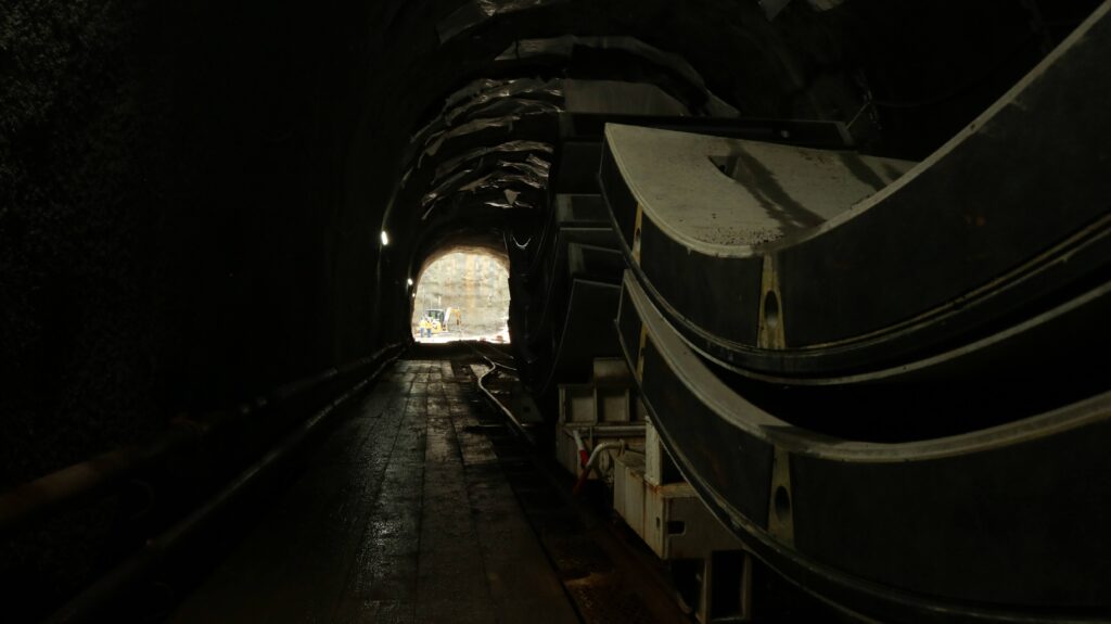 Interior of tunnel construction project
